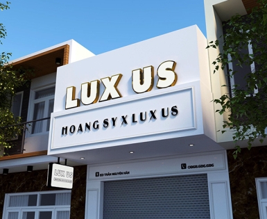 Thi công bảng hiệu cửa hàng LUX US